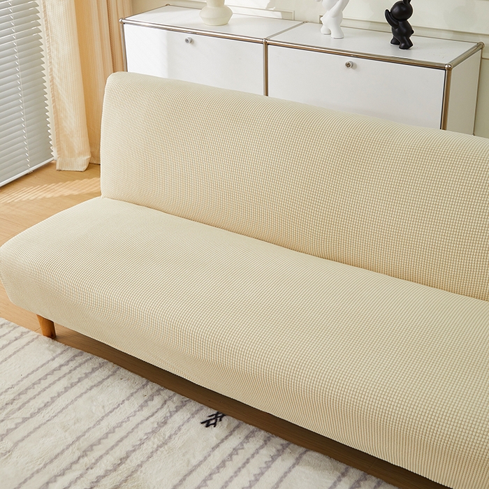 91家纺网 家纺一手货源 找家纺 逐日沙发套2025新款玉米绒沙发床套 米黄