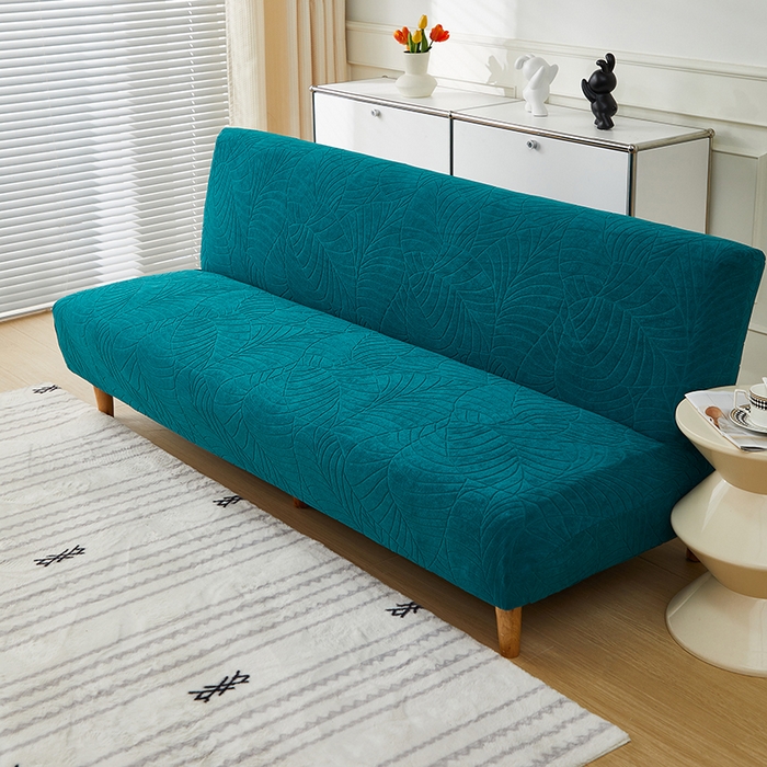 91家纺网 家纺一手货源 找家纺 逐日沙发套2025新款大树叶沙发床套 防水提花大树叶 -翠绿