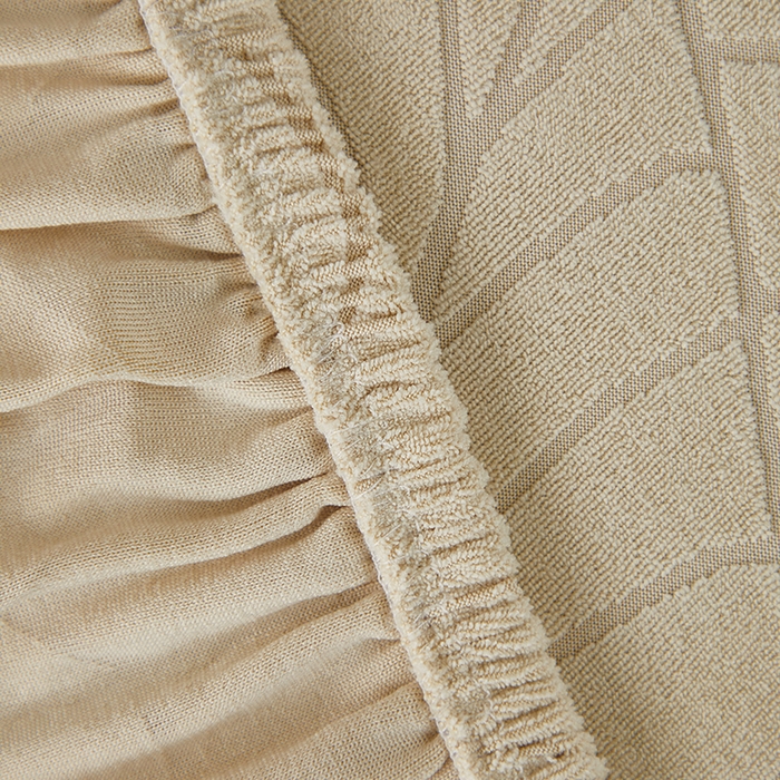 91家纺网 家纺一手货源 找家纺 逐日沙发套2025新款大树叶沙发床套 防水提花大树叶 -米黄