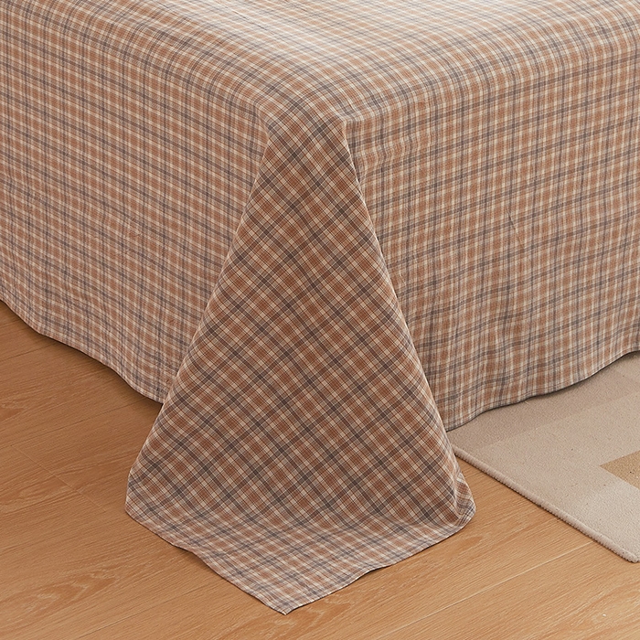 91家纺网 家纺一手货源 找家纺 DoDo 兜兜 2026新款全棉纯棉水洗棉系列单床单【可定做尺寸】 麦田-咖