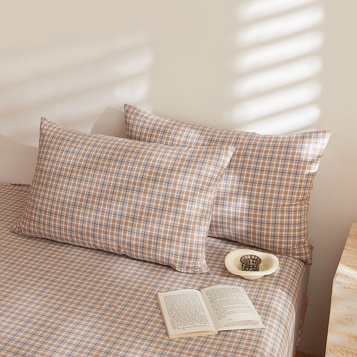 91家纺网 家纺一手货源 找家纺 DoDo 兜兜 2025新款全棉纯棉水洗棉大床床笠【可定做尺寸】 麦田-咖