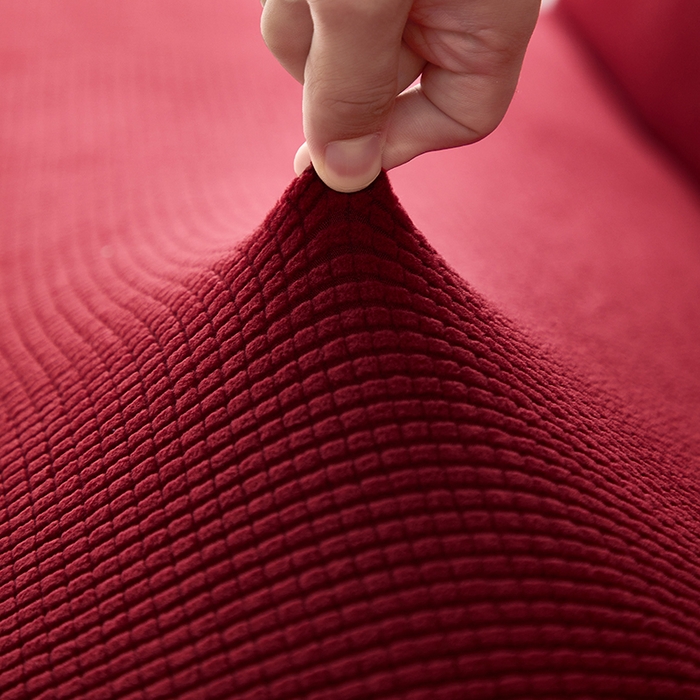 91家纺网 家纺一手货源 找家纺 逐日沙发套2025新款玉米绒沙发床套 拉菲红