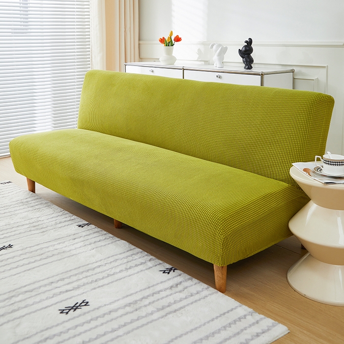 91家纺网 家纺一手货源 找家纺 逐日沙发套2025新款玉米绒沙发床套 翠绿黄