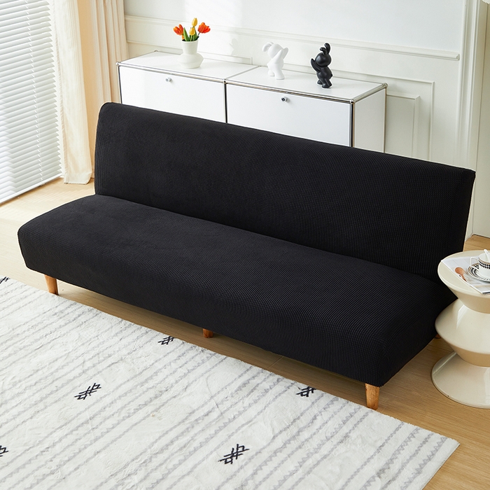 91家纺网 家纺一手货源 找家纺 逐日沙发套2025新款玉米绒沙发床套 黑色