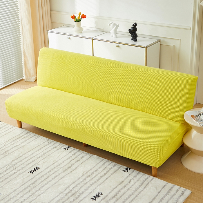 91家纺网 家纺一手货源 找家纺 逐日沙发套2025新款玉米绒沙发床套 柠檬黄