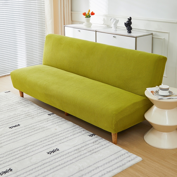 91家纺网 家纺一手货源 找家纺 逐日沙发套2025新款玉米绒沙发床套 翠绿黄