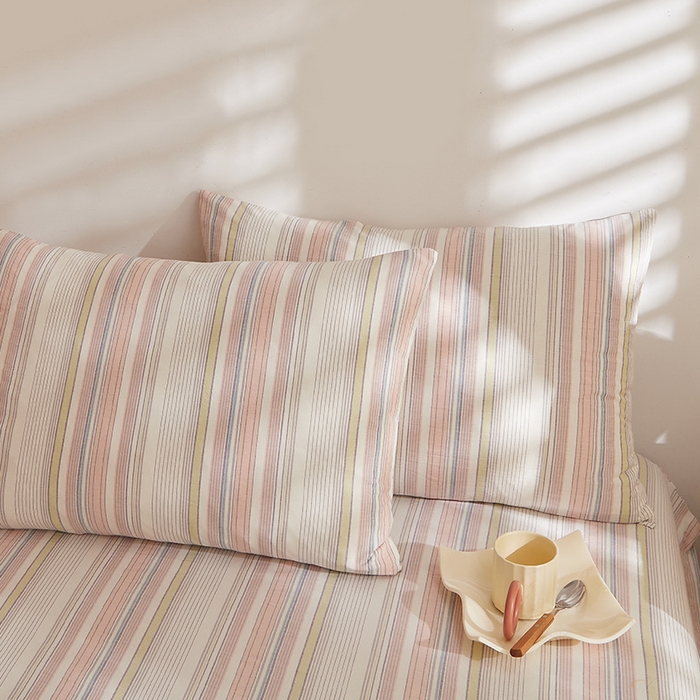 91家纺网 家纺一手货源 找家纺 DoDo 兜兜 2025新款全棉纯棉水洗棉系列单枕套【可定做尺寸】 米拉-粉