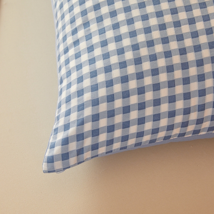 91家纺网 家纺一手货源 找家纺 美尔惠家纺 2025新款无印水洗棉格子春秋被冬被被子被芯学生季被芯 蓝小格