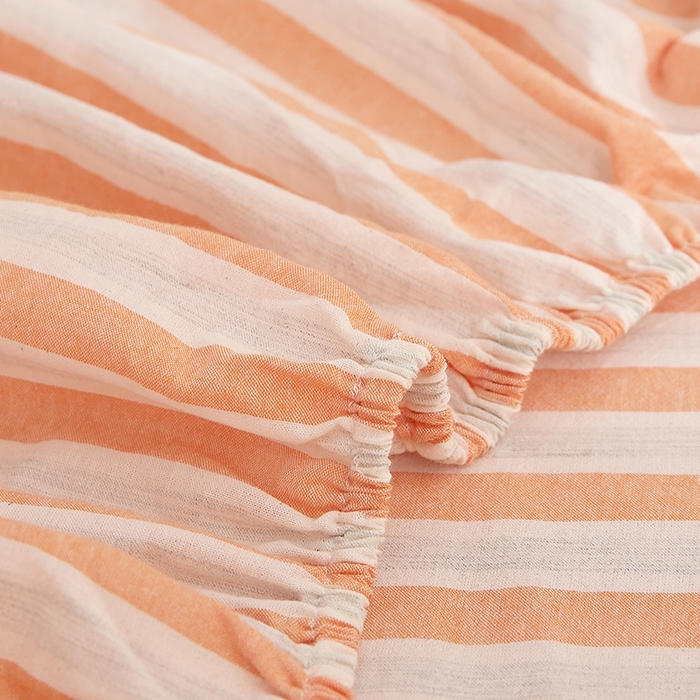 91家纺网 家纺一手货源 找家纺 DoDo 兜兜 2025新款全棉纯棉水洗棉学生床笠【可定做尺寸】 北辰-桔