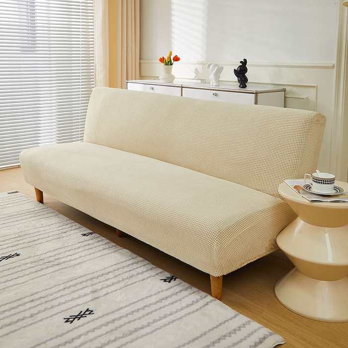 91家纺网 家纺一手货源 找家纺 逐日沙发套2025新款玉米绒沙发床套 米黄