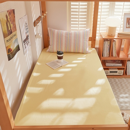 DoDo 兜兜 2025新款全棉纯棉水洗棉学生床笠【可定做尺寸】 柠檬黄