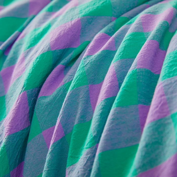 91家纺网 家纺一手货源 找家纺 美尔惠家纺 2025新款无印水洗棉格子春秋被冬被被子被芯学生季被芯 绿野中格