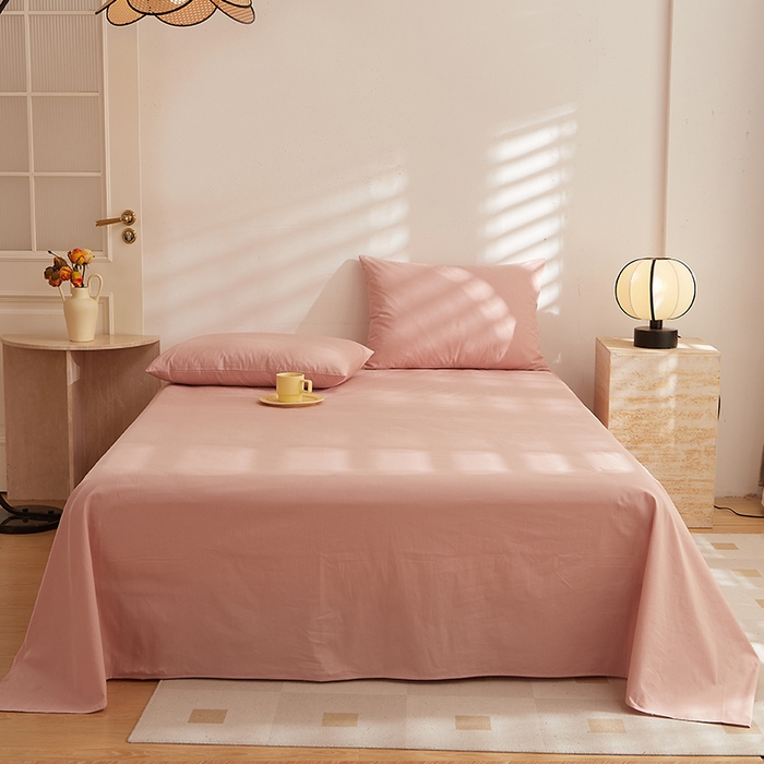 91家纺网 家纺一手货源 找家纺 DoDo 兜兜 2026新款全棉纯棉水洗棉系列单床单【可定做尺寸】 茶粉