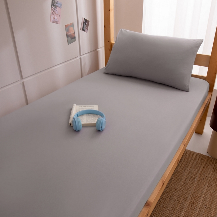 91家纺网 家纺一手货源 找家纺 暖季家纺2025新款无印风学生防水床笠 防水-魅影灰