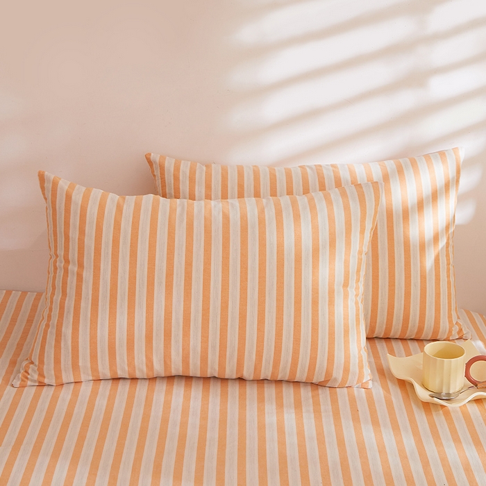 91家纺网 家纺一手货源 找家纺 DoDo 兜兜 2025新款全棉纯棉水洗棉大床床笠【可定做尺寸】 北辰-桔