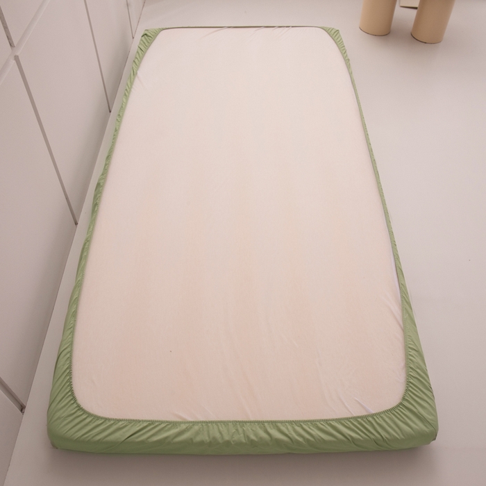 91家纺网 家纺一手货源 找家纺 暖季家纺2025新款无印风学生防水床笠 防水-青草绿