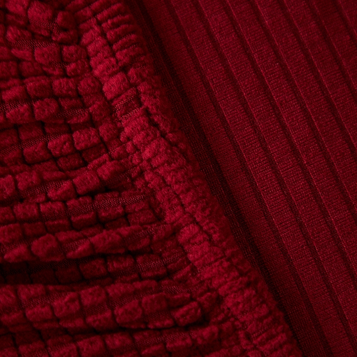 91家纺网 家纺一手货源 找家纺 逐日沙发套2025新款玉米绒沙发床套 拉菲红