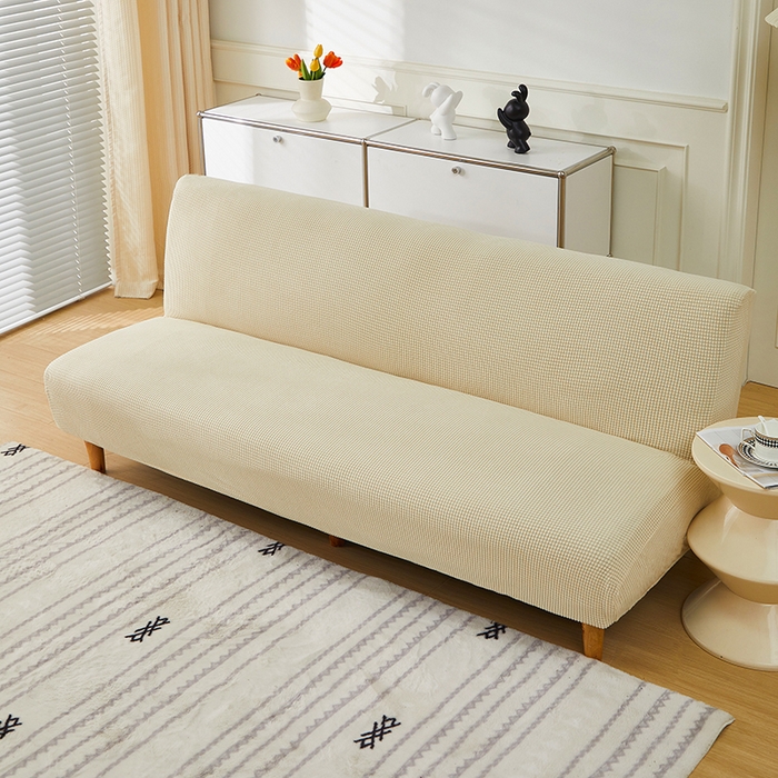 91家纺网 家纺一手货源 找家纺 逐日沙发套2025新款玉米绒沙发床套 米黄