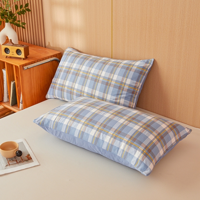 91家纺网 家纺一手货源 找家纺 美尔惠家纺 2025新款无印水洗棉格子春秋被冬被被子被芯学生季被芯 简兮兰