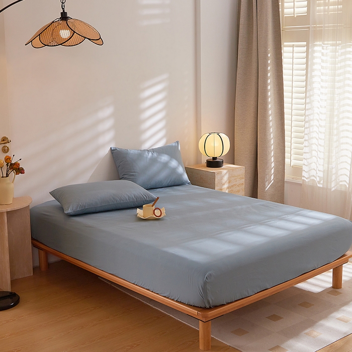 91家纺网 家纺一手货源 找家纺 DoDo 兜兜 2026新款全棉纯棉水洗棉大床床笠【可定做尺寸】 海盐兰