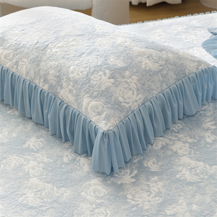 91家纺网 家纺一手货源 找家纺 （总）好儿喜家纺 2025新款海洋丝凉感豆豆床裙凉席-缤纷玫瑰