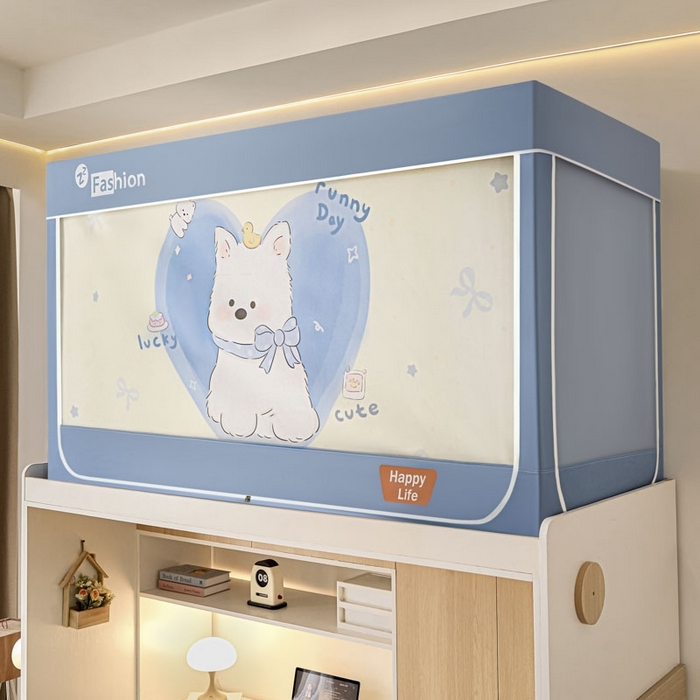 91家纺网 家纺一手货源 找家纺 （总）铭宣家居 2025新款100%物理强遮光纳米技术静电植绒环保透气床帘加密纱学生蚊帐透气面料