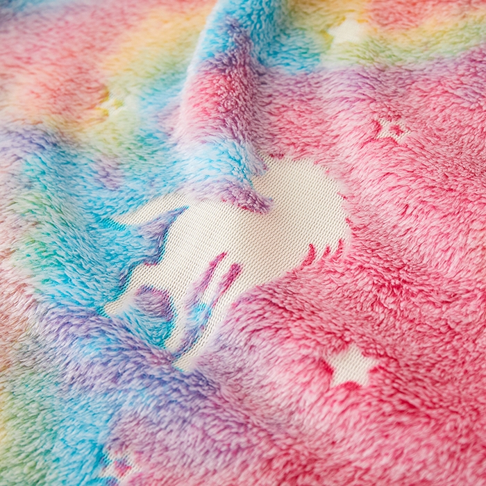 91家纺网 家纺一手货源 找家纺 （总）梦斋家纺 2025新款夜光彩虹独角兽飞马星星法兰绒毛毯
