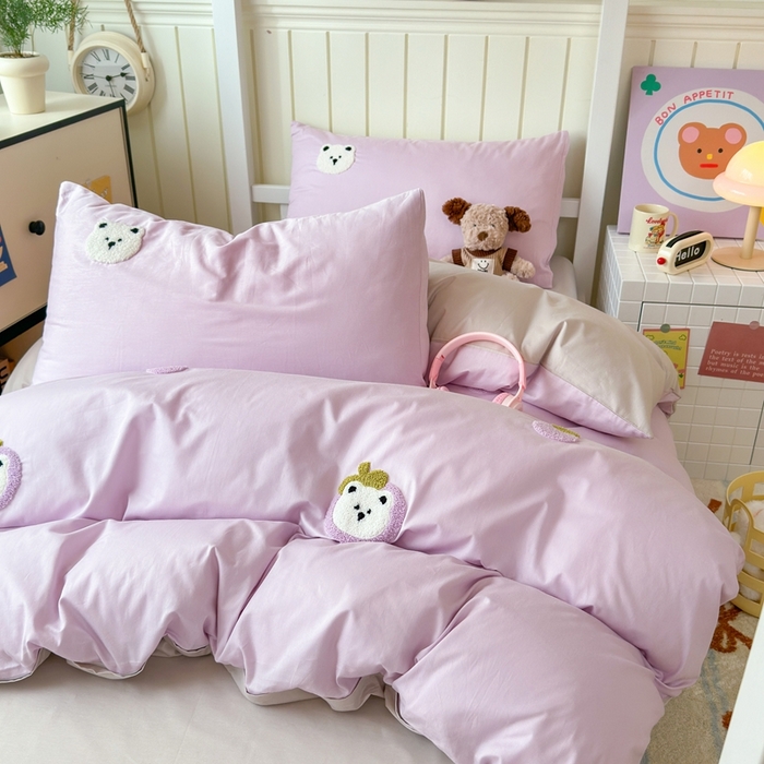 91家纺网 家纺一手货源 找家纺 锦觅 2025新款学生季全棉纯棉毛巾绣三件套奶油小清新刺绣四件套（全文件大图以及买家秀） 甜蜜幸福