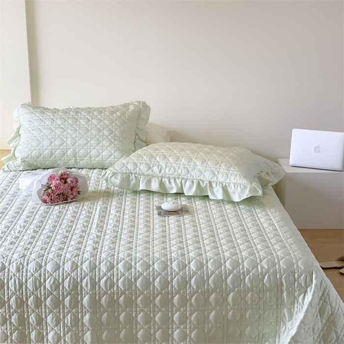 91家纺网 家纺一手货源 找家纺 优然居2023新款天丝绗缝床盖三件套