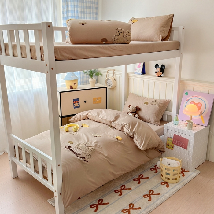 91家纺网 家纺一手货源 找家纺 锦觅 2025新款学生季全棉纯棉毛巾绣三件套奶油小清新刺绣四件套（全文件大图以及买家秀） 丛林趣事