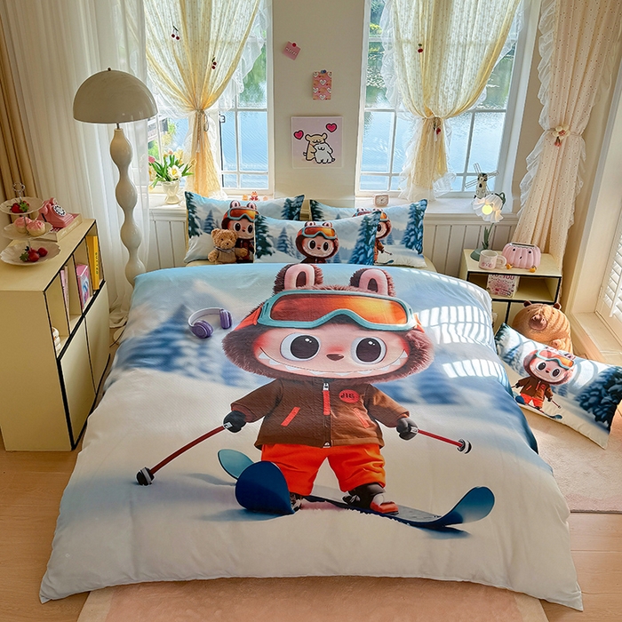 91家纺网 家纺一手货源 找家纺 馨语家居 2025新款全棉双层纱四件套 探险家