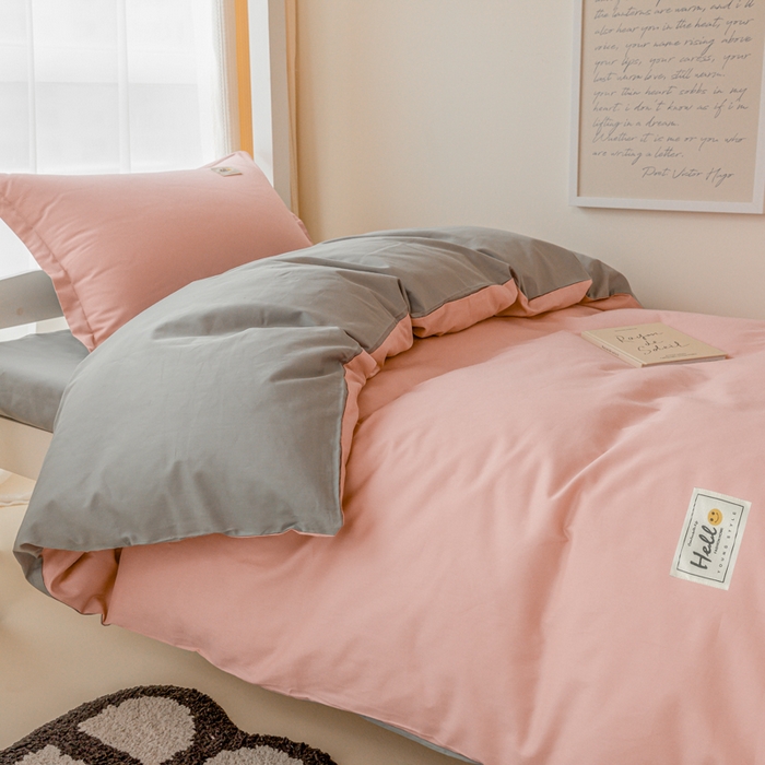 91家纺网 家纺一手货源 找家纺 贝兰仙奴 2025新款13372全棉印花简约学生三件套 奶油玉