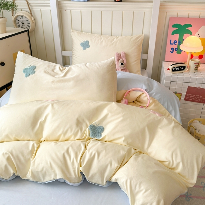 91家纺网 家纺一手货源 找家纺 锦觅 2025新款学生季全棉纯棉毛巾绣三件套奶油小清新刺绣四件套（全文件大图以及买家秀） 五彩斑斓