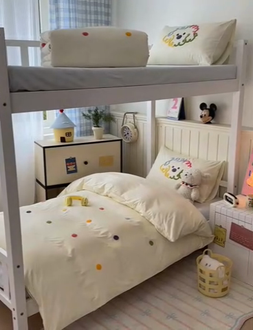 91家纺网 家纺一手货源 找家纺 锦觅 2025新款学生季全棉纯棉毛巾绣三件套奶油小清新刺绣四件套（全文件大图以及买家秀） 彩虹波点