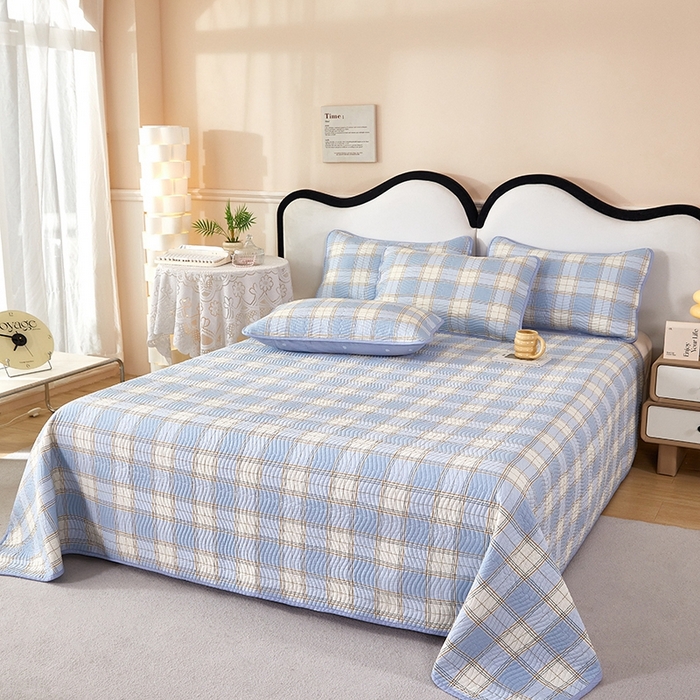 91家纺网 家纺一手货源 找家纺 （总）莎果家纺 2025新款12868双面纯棉床盖三件套