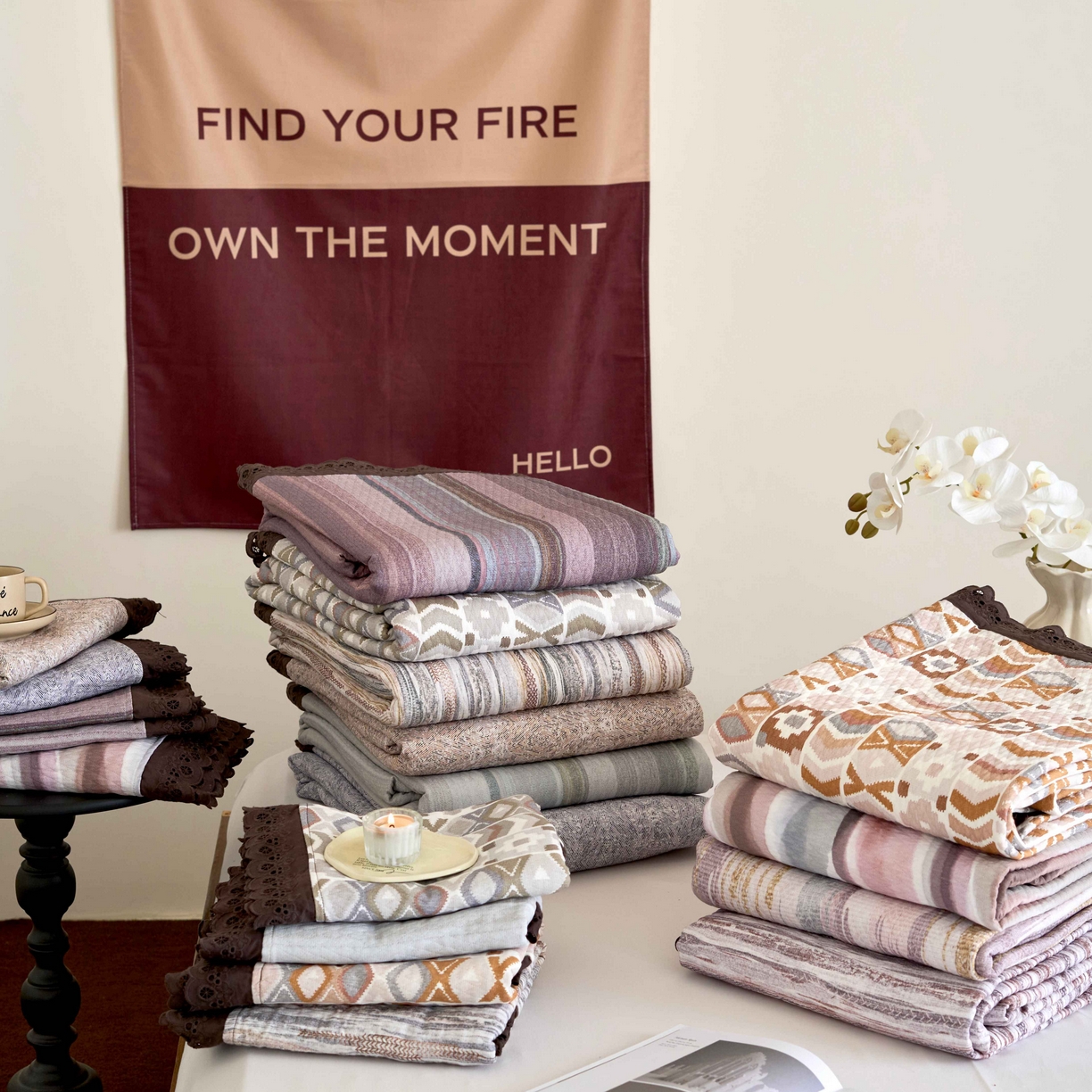 91家纺网 家纺一手货源 找家纺 （总）月夏 2025新款春夏全棉纯棉提花床盖三件套