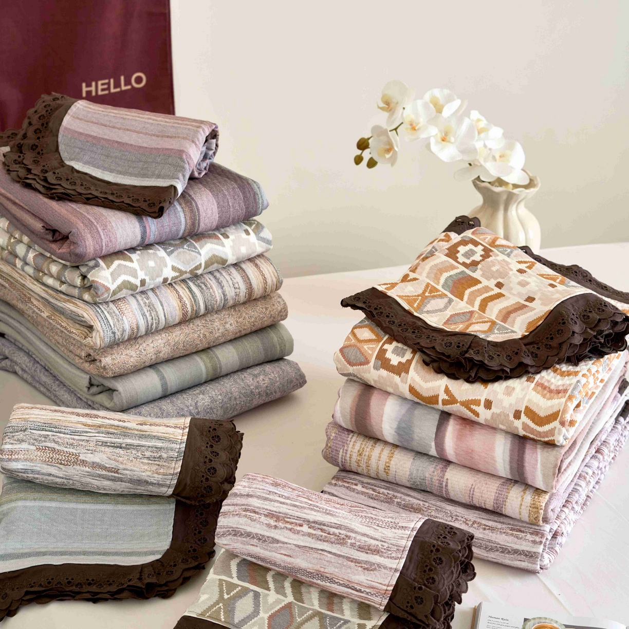 91家纺网 家纺一手货源 找家纺 （总）月夏 2025新款春夏全棉纯棉提花床盖三件套