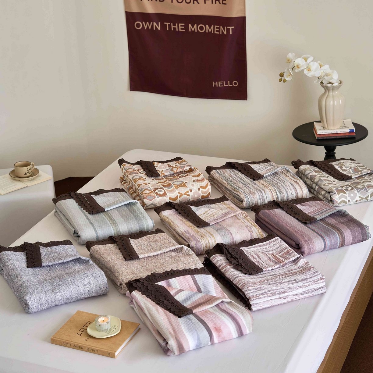 91家纺网 家纺一手货源 找家纺 （总）月夏 2025新款春夏全棉纯棉提花床盖三件套