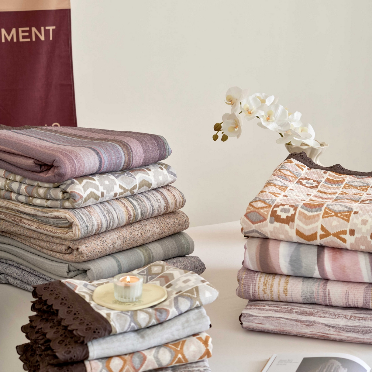 91家纺网 家纺一手货源 找家纺 月夏 2025新款春夏全棉纯棉提花床盖三件套 组合图仅供参考