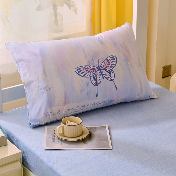 91家纺网 家纺一手货源 找家纺 金鑫汇2025新款学生上下铺棉加豆豆绒三件套 梦蝶