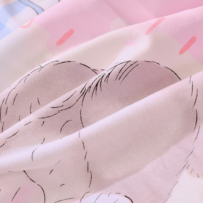 91家纺网 家纺一手货源 找家纺 金鑫汇2025新款学生上下铺棉加豆豆绒三件套 熊熊精灵