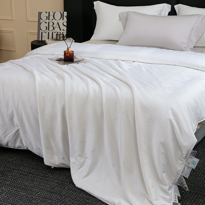 91家纺网 家纺一手货源 找家纺 （总）蚕阿婆2025新款100%桑蚕丝被 全棉提花纯手工蚕丝被