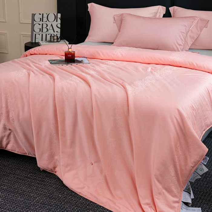 91家纺网 家纺一手货源 找家纺 蚕阿婆2025新款100%桑蚕丝被 全棉提花纯手工蚕丝被 玉色