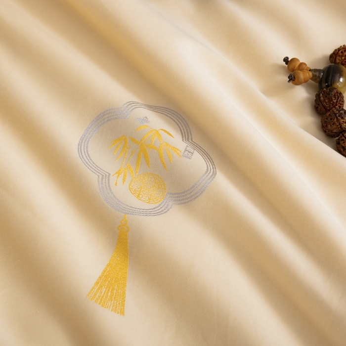 91家纺网 家纺一手货源 找家纺 蚕阿婆2025新款中国风纯棉蚕丝被 桑蚕丝春秋被冬被 香槟色