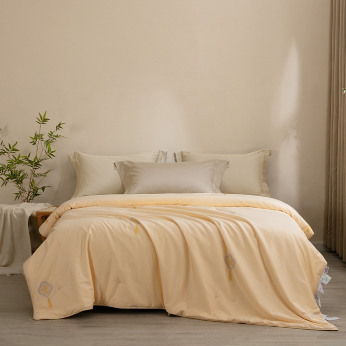 蚕阿婆2025新款中国风纯棉蚕丝被 桑蚕丝春秋被冬被 香槟色