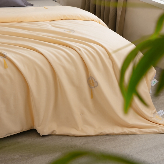 91家纺网 家纺一手货源 找家纺 蚕阿婆2025新款中国风纯棉蚕丝被 桑蚕丝春秋被冬被 香槟色