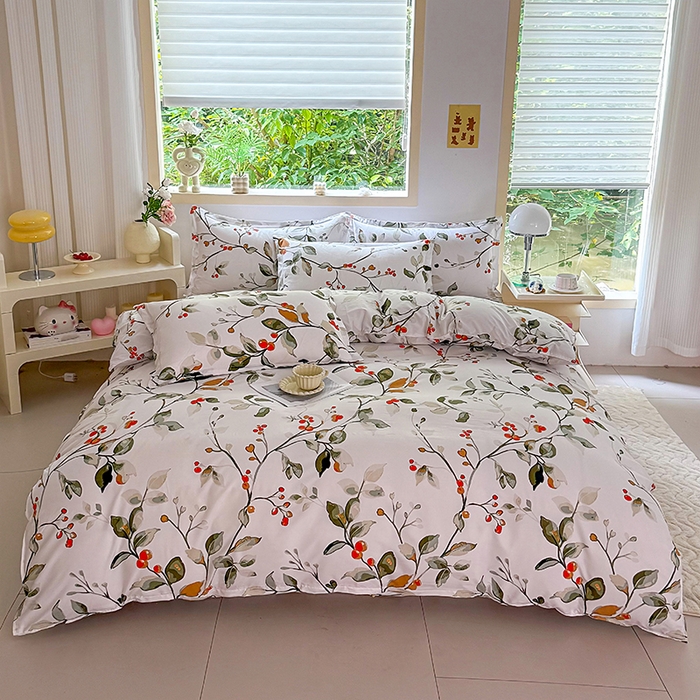 91家纺网 家纺一手货源 找家纺 （总）梵巢家纺 2025新款芦荟棉四件套和单品印花四件套 床笠款四件套