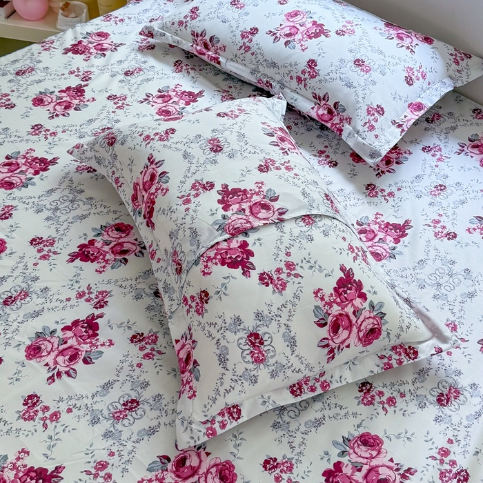 91家纺网 家纺一手货源 找家纺 梵巢 家纺芦荟棉枕套磨毛化纤枕套48*74cm 春意盎然