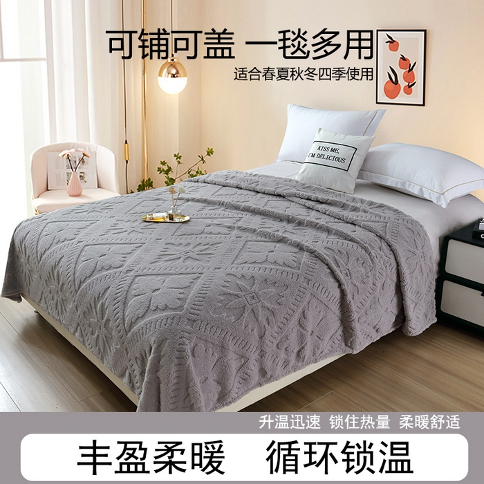 91家纺网 家纺一手货源 找家纺 （总）楼兰公主 2025春夏新款塔芙绒毛毯毯子多功能盖毯