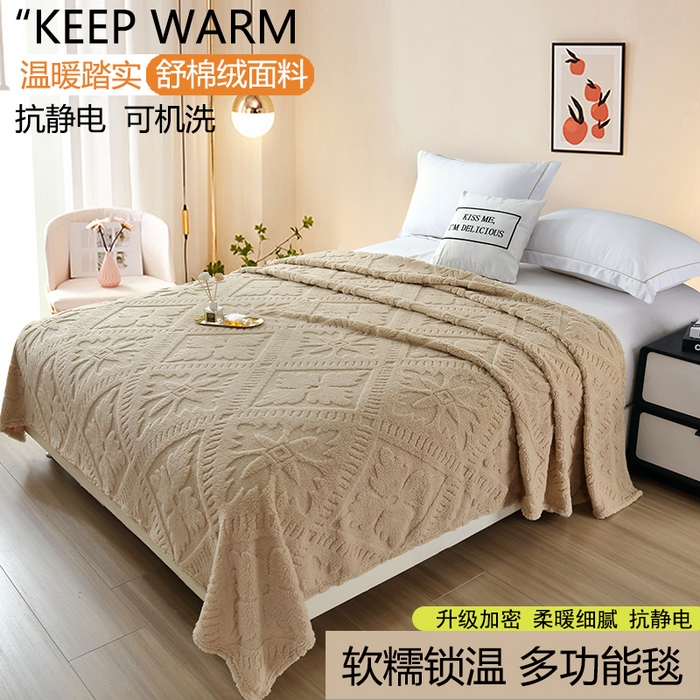 楼兰公主 2025春夏新款塔芙绒毛毯毯子多功能盖毯 波西米亚-卡其